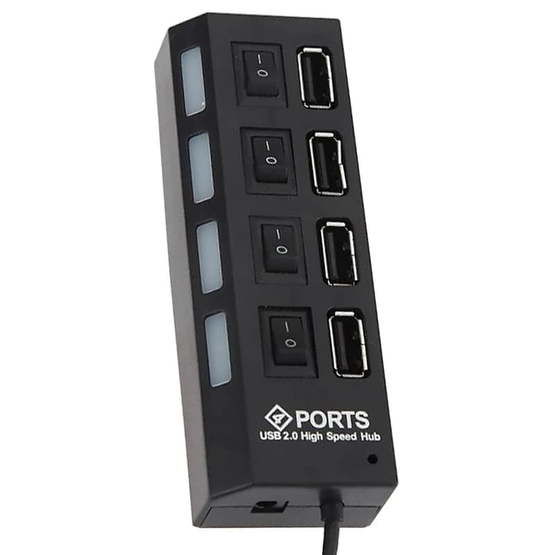 هاب 4 پورت USB 2.0 کلید دار گریت GREAT | کنترل مستقل هر پورت