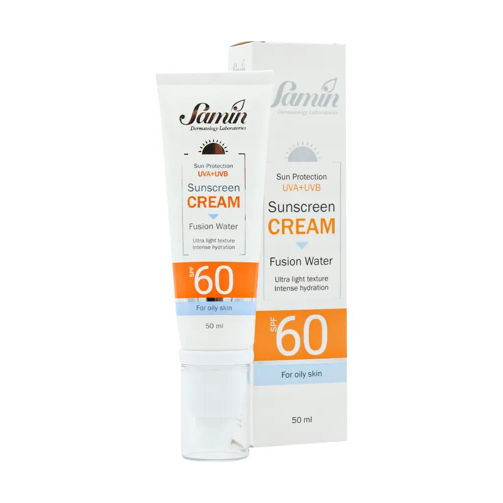 کرم ضد آفتاب فیوژن واتر پوست چرب SPF60 ثمین 50 میلی لیتر