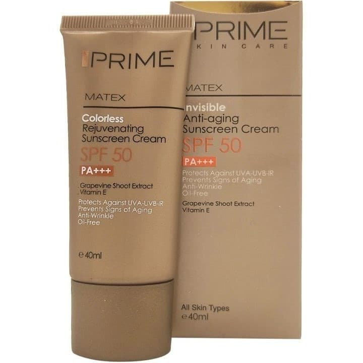 کرم ضد آفتاب بی رنگ جوان کننده SPF50 ۴۰ میلی لیتر پرایم — تصویر ۲