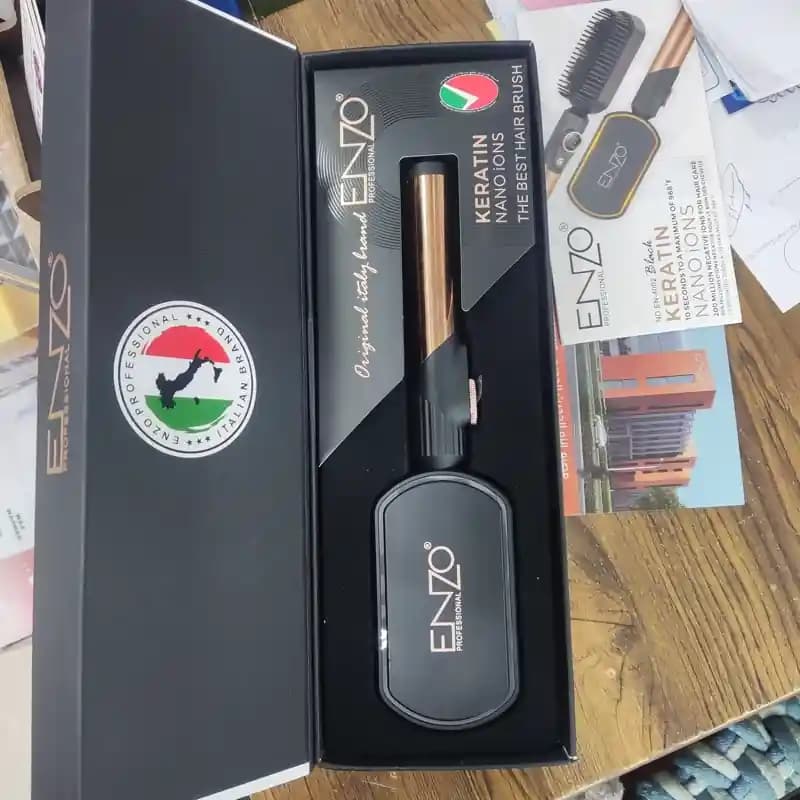 برس حرارتی انزو EN-4002 _تولید ۲۰۰ میلیون یون منفی برای کاهش وز مو_کراتینه_ اورجینال _رنگ بندی کامل — تصویر ۴