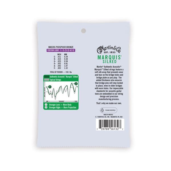 سیم گیتار آکوستیک MARTIN AUTHENTIC MARQUIS SILKED PHOSPHOR BRONZE 11-52 — تصویر ۴