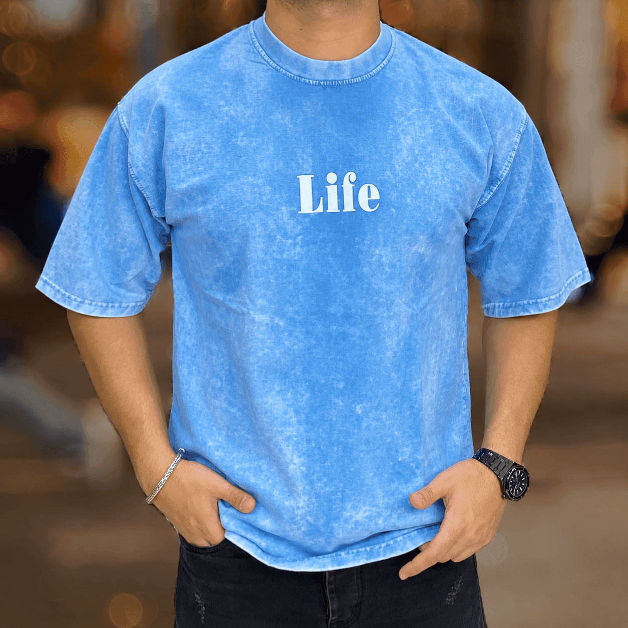 تیشرت مردانه سنگشور طرح Life مدل لش | ۵ رنگ — تصویر ۹