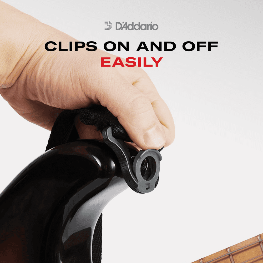 بند گیتار D’Addario AUTO LOCK POLYPRO GUITAR STRAP Black — تصویر ۸