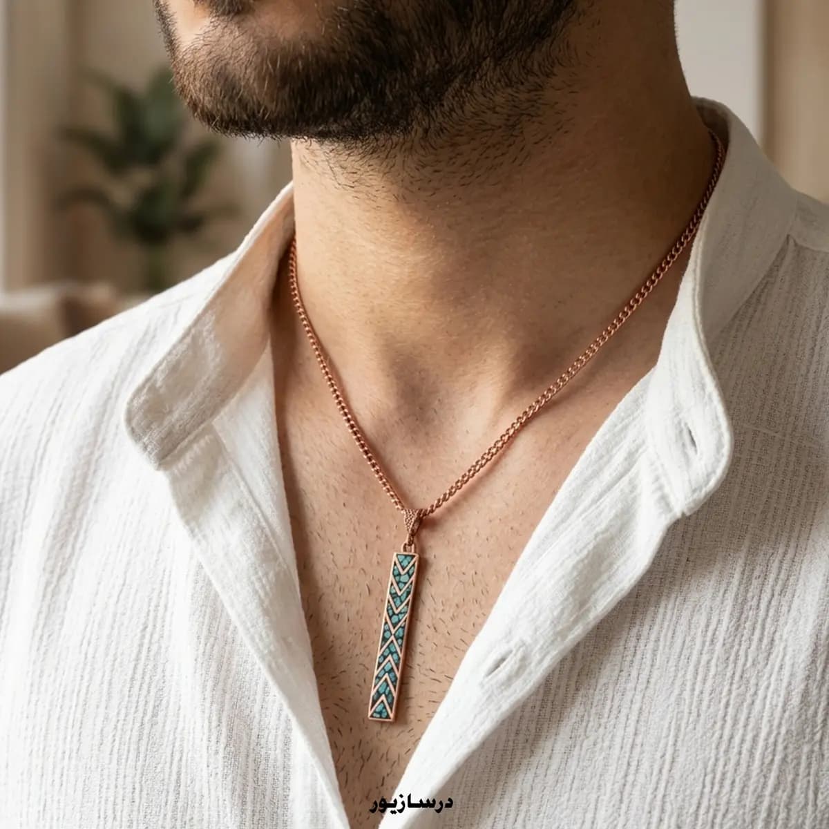 گردنبند مس و فیروزه اسپرت چهار — تصویر ۳