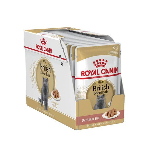 پوچ گربه بالغ رویال کنین مدل بریتیش شورت هیر طعم مرغ وزن 85 گرم