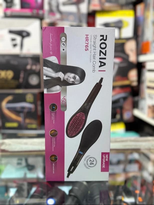 برس حرارتی روزیا مدل HR765 | شانه حرارتی صاف کننده مو Rozia با نمایشگر دیجیتال — تصویر ۲