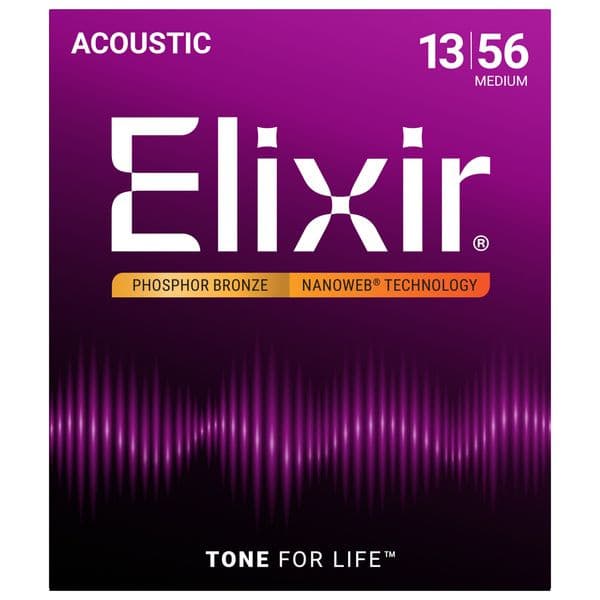 سیم گیتار آکوستیک Elixir Nanoweb Phosphor Bronze 13 56