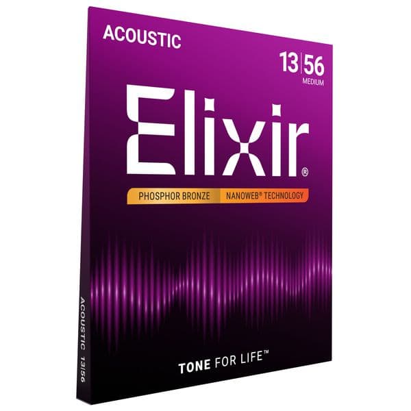 سیم گیتار آکوستیک Elixir Nanoweb Phosphor Bronze 13 56 — تصویر ۳