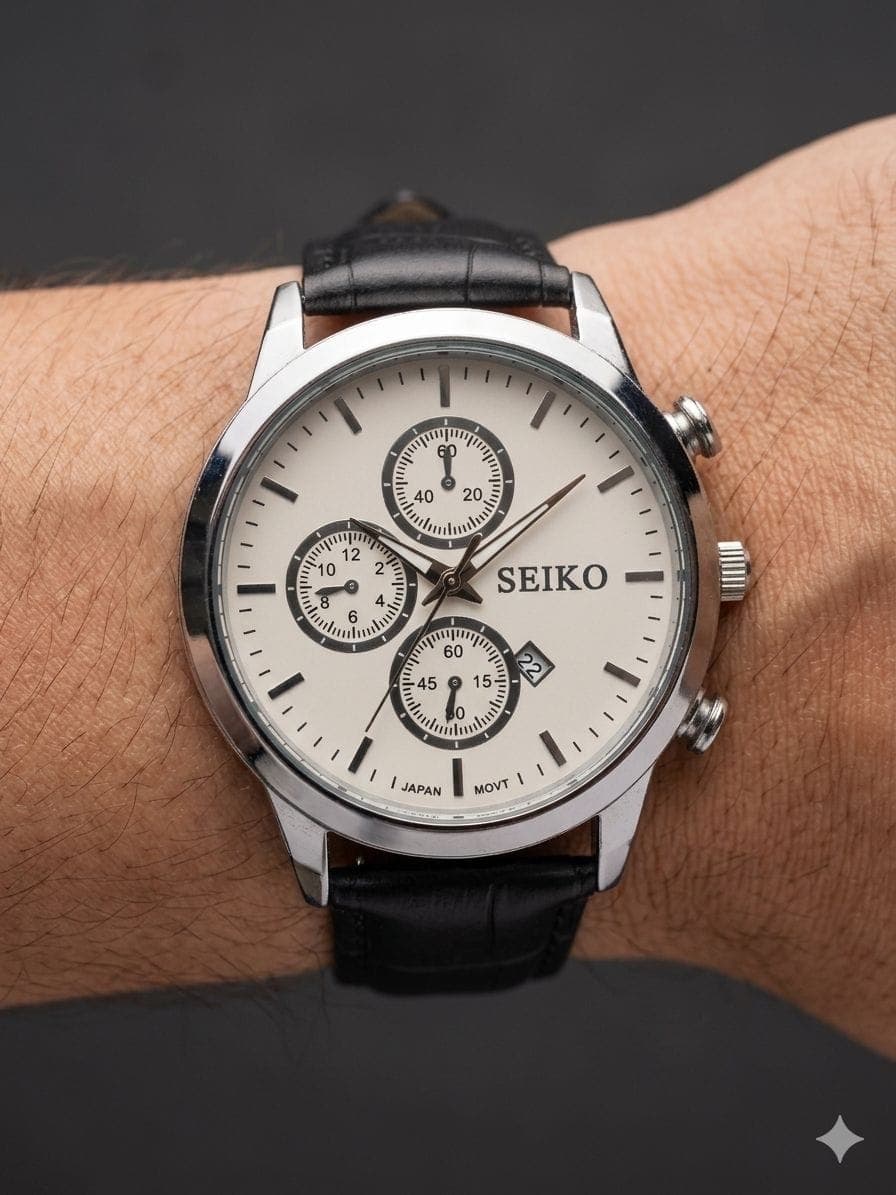 ساعت مردانه چرمی سیکو SEIKO طرح کرنو — تصویر ۵