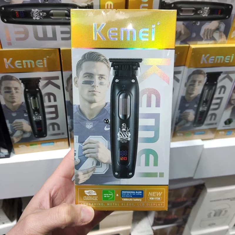 ماشین اصلاح حرفه‌ای شارژی کیمی KEMEI KM-1728 خط زن اصلی و اورجینال — تصویر ۴
