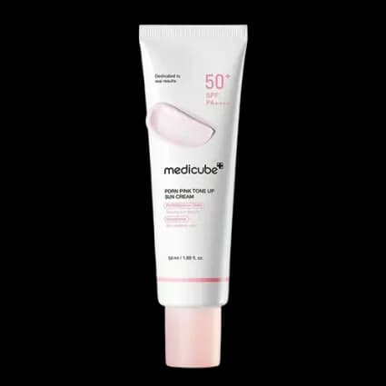 کرم ضد آفتاب صورتی مدیکیوب Medicube PDRN Pink Tone Up Sun Cream SPF50+ PA++++ حجم 50 میل — تصویر ۲