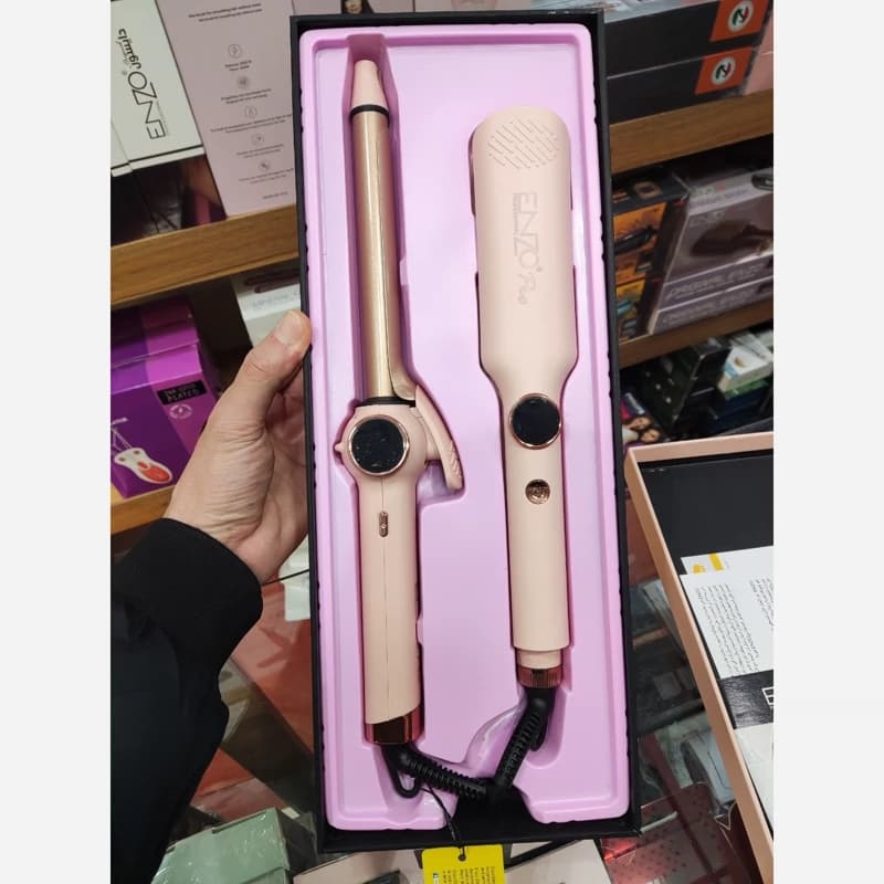 ست اتو مو و بابلیس انزو مدل EN-3314 اصل | دارای نمایشگر LED و بابلیس 19 میلی‌متری — تصویر ۴