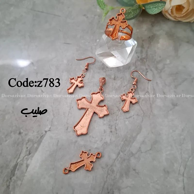 سرویس زیر ساخت فیروزه کوبی صلیب بدون آبکاری — تصویر ۲