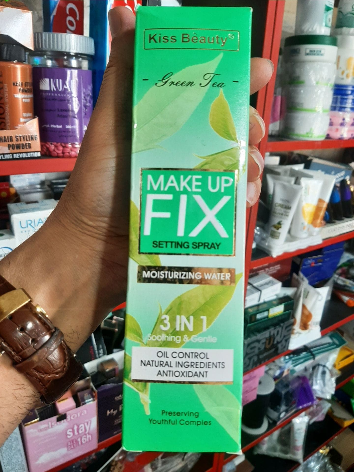 اسپری فیکس کیس بیوتی Green Tea 3 in 1 | تثبیت آرایش 150 میل — تصویر ۴