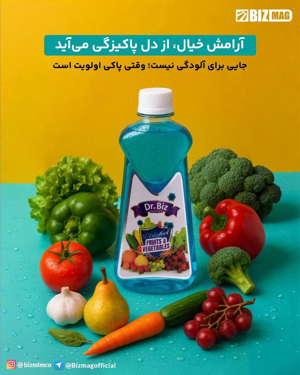 ضدعفونی کننده میوه و سبزیجات دکتر بیز (500ml) — تصویر ۴