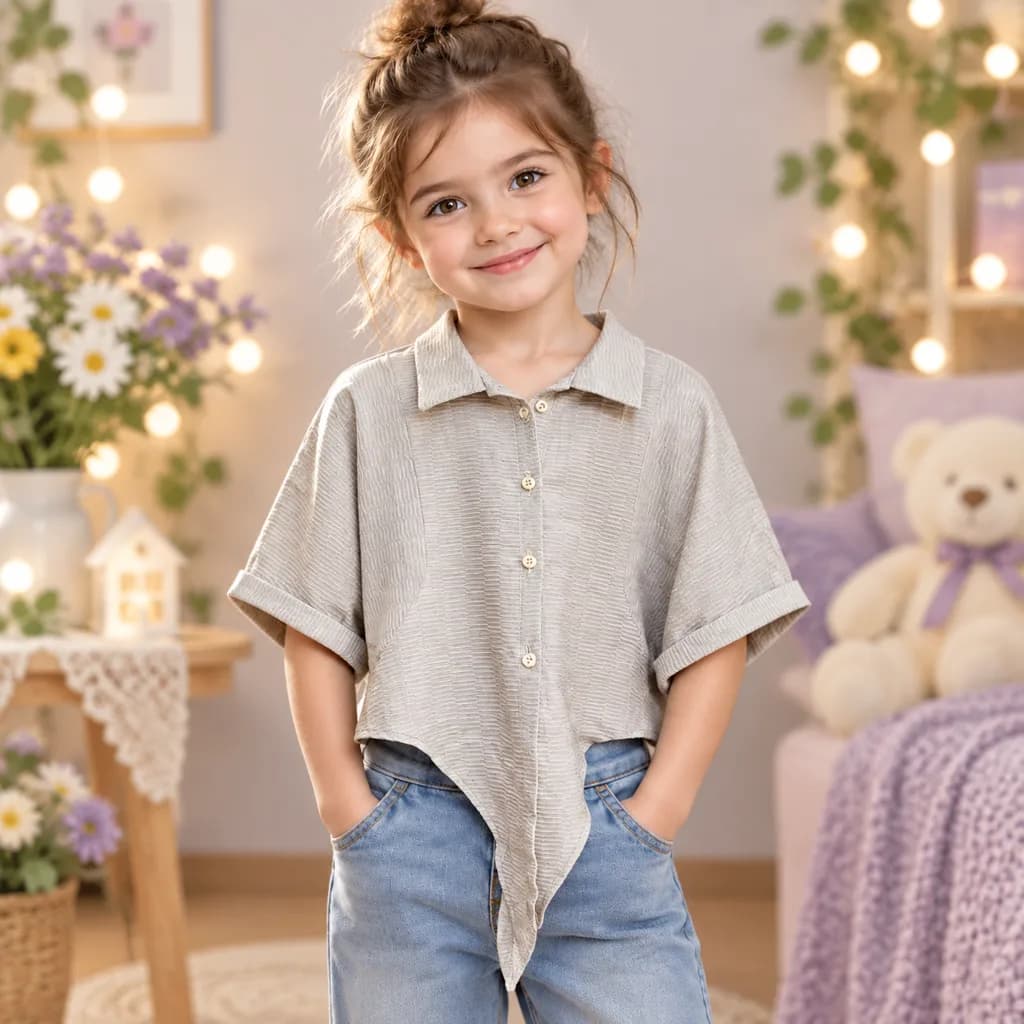 شومیز کرپ بافت‌دار مدل گره‌ای (Front Knot)؛ سفیدی مینیمال و تابستانی — تصویر ۶