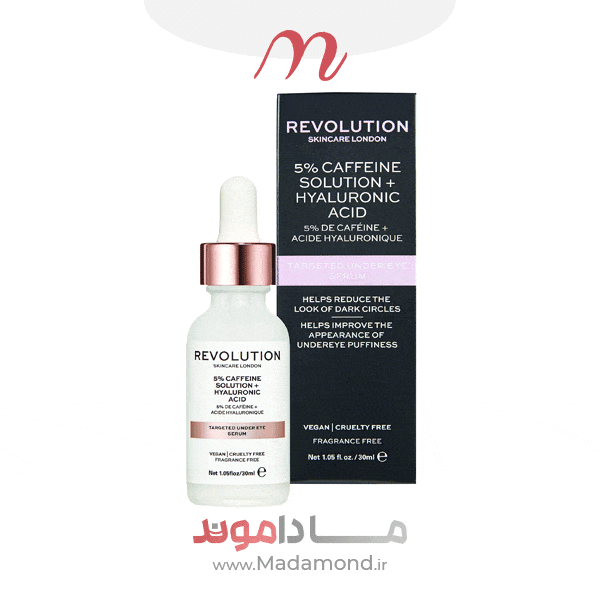 سرم دور چشم هیالورونیک اسید و کافئین 5% رولوشن — تصویر ۳
