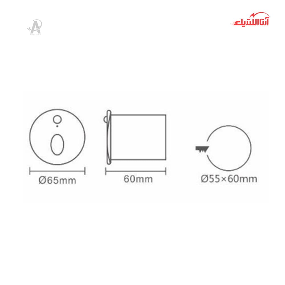 چراغ کنار پلهای 3 وات شعاع مدل SH-4002-3W — تصویر ۴
