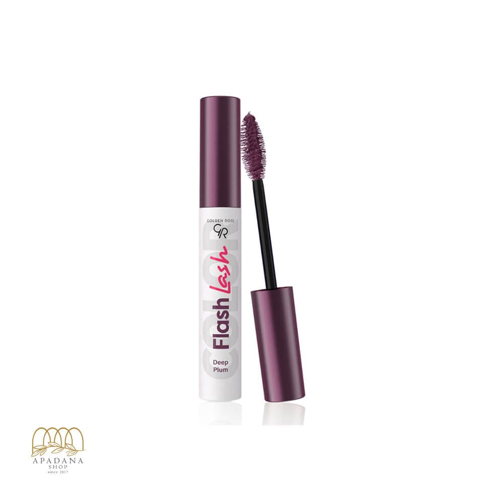 ریمل رنگی فلش لش گلدن رز شماره 06 آلویی تیره Deep Plum حجم 9 میل — تصویر ۴