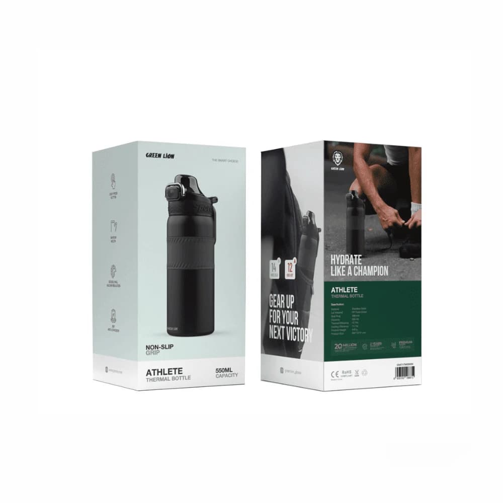 بطری ورزشی حرارتی گرین لاین مدل Green Lion Athlete Thermal Bottle — تصویر ۲