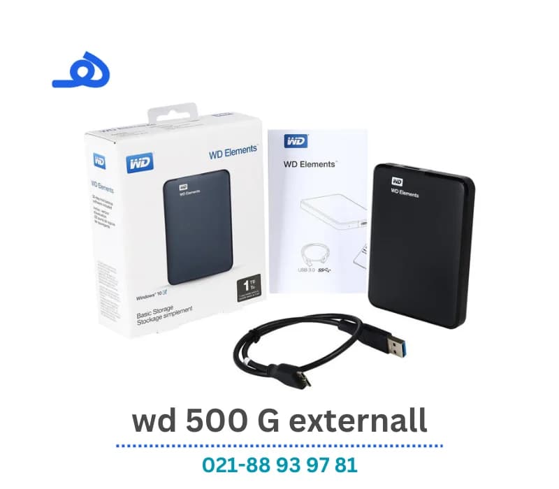 حافظه اچ دی دی اکسترنال وسترن دیجیتال مدل Elements ظرفیت 500 گیگابایت استوک
