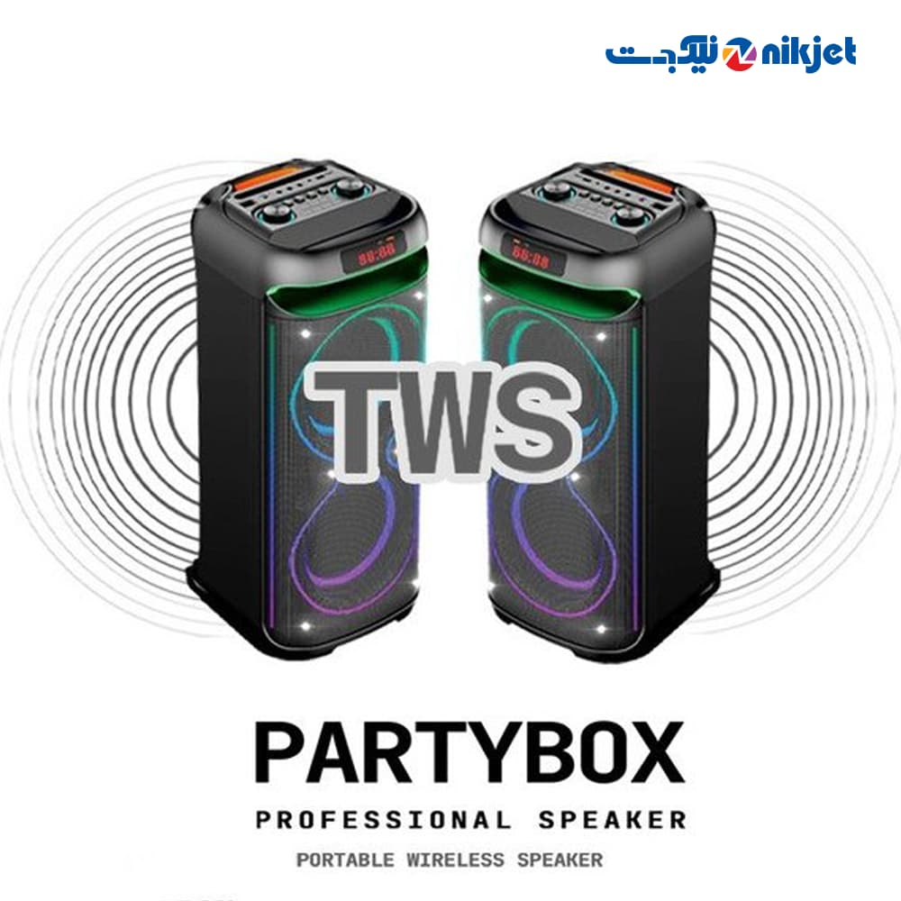 اسپیکر پارتی باکس کربی crbe CR-21010 B | صدای 80 وات واقعی، نورپردازی دیسکویی و میکروفون وایرلس — تصویر ۱۰