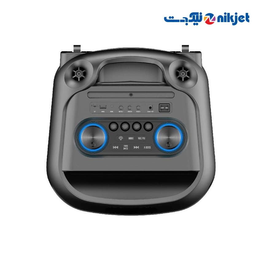 اسپیکر پارتی باکس کربی crbe CR-21010 B | صدای 80 وات واقعی، نورپردازی دیسکویی و میکروفون وایرلس — تصویر ۷