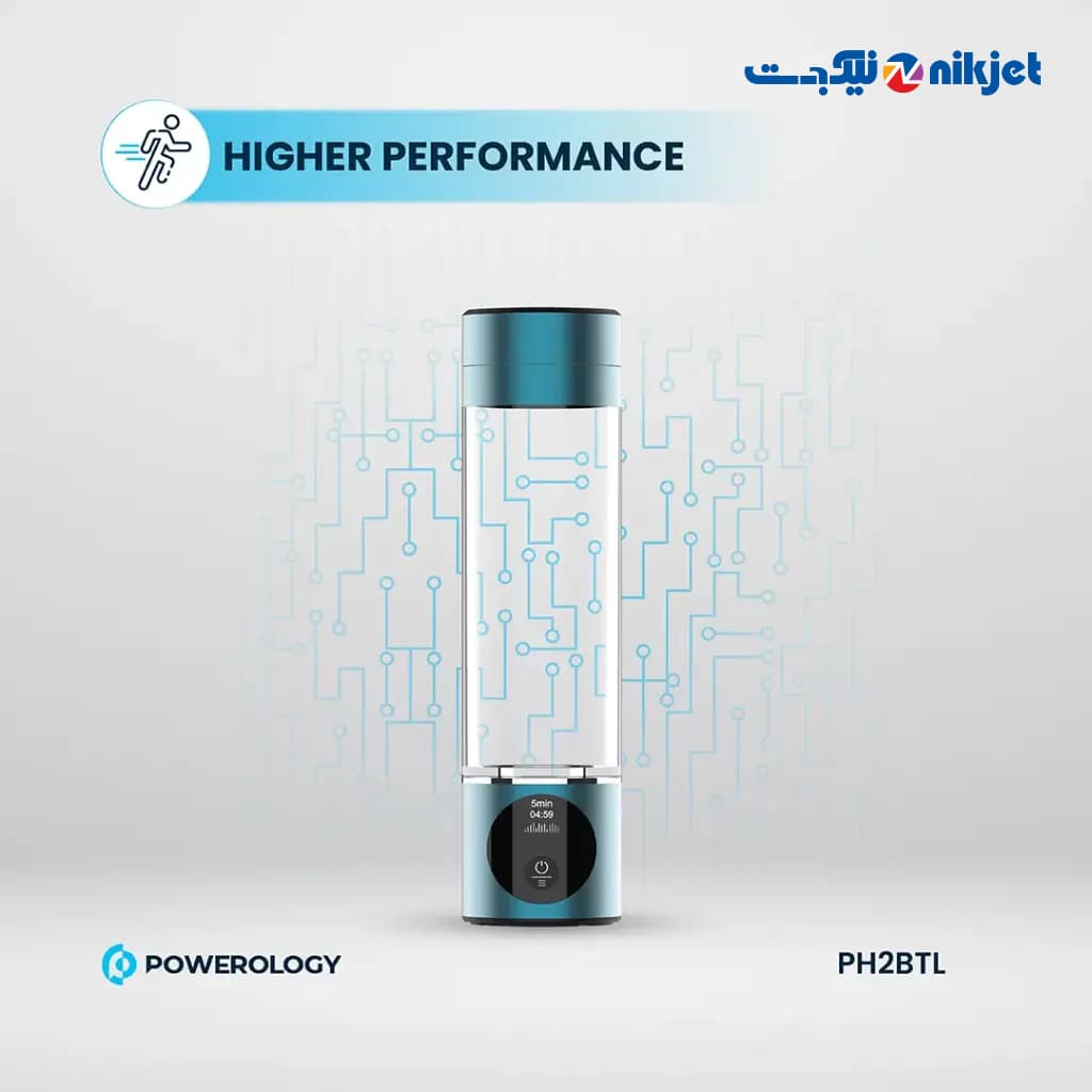 بطری ژنراتور آب غنی از هیدروژن پاورولوژی | بررسی و مشخصات Powerology Hydrogen Bottle | ظرفیت 280ml — تصویر ۴