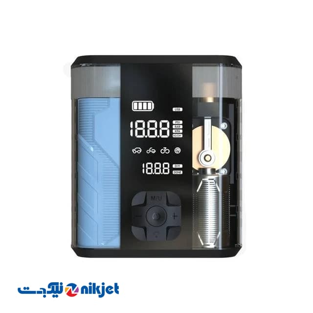 جامپ استارتر و پمپ باد پاورولوژی مدل PP047 | چندکاره، 8800mAh، قدرتمند و قابل حمل — تصویر ۳