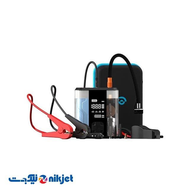 جامپ استارتر و پمپ باد پاورولوژی مدل PP047 | چندکاره، 8800mAh، قدرتمند و قابل حمل — تصویر ۵