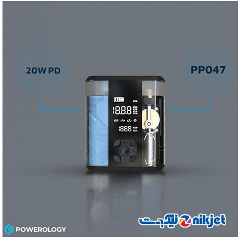 جامپ استارتر و پمپ باد پاورولوژی مدل PP047 | چندکاره، 8800mAh، قدرتمند و قابل حمل — تصویر ۸
