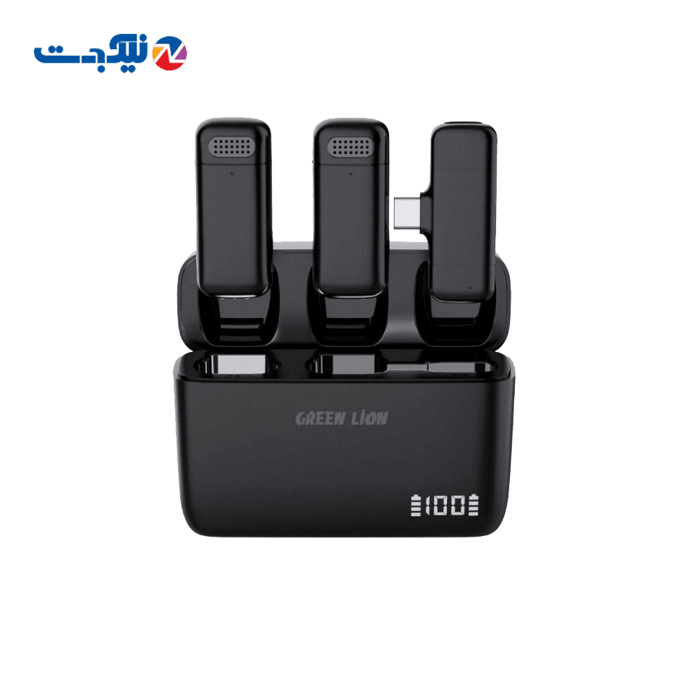 میکروفن یقه ای گرین لاین مدل DUO Cast Type-C | صدایی شفاف، بی‌نقص و حرفه‌ای | فرکانس دیجیتال 2.4 گیگاهرتز