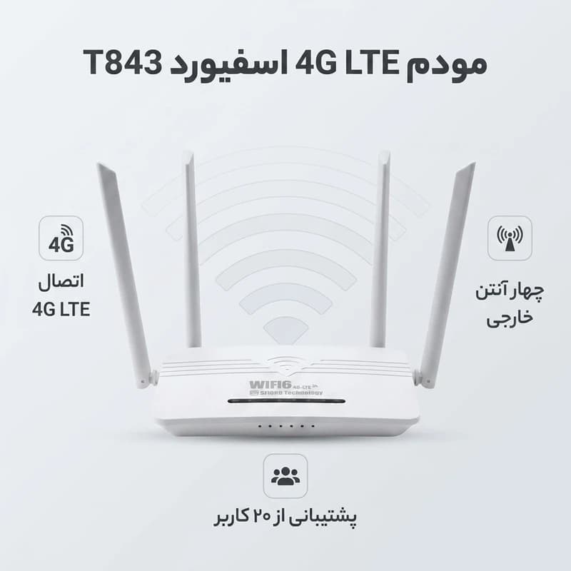 مودم سیمکارتی 4G LTE اسفیورد T843 — تصویر ۶