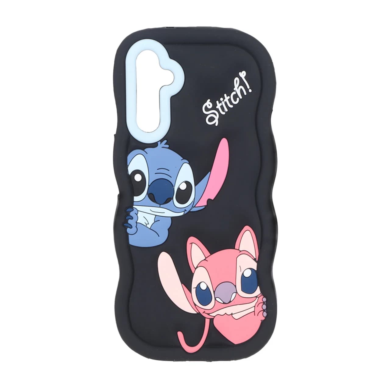 قاب سیلیکونی کنگره ای Stitch برجسته فانتزی Samsung Galaxy A14 – مشکی