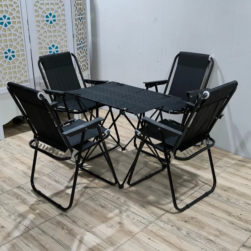 ست صندلی ساحلی 9 فنر و میز تاشو برزنتی استراکچر — تصویر ۹