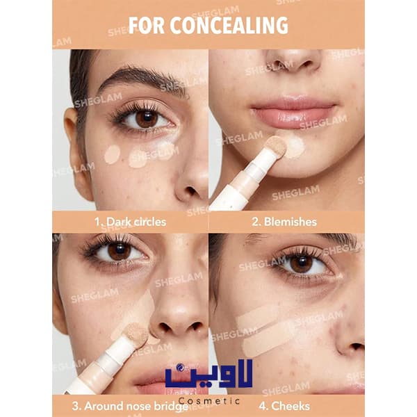 کانسیلر پددار شیگلم Sheglam رنگ Nude مدل Complexion Boost [اصل] — تصویر ۸