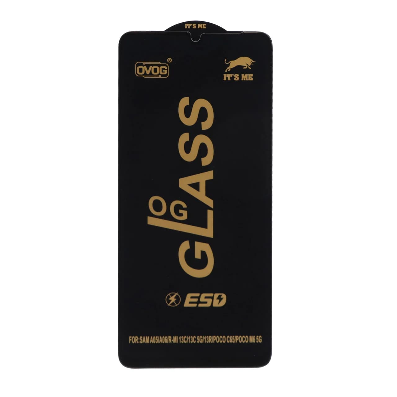 محافظ صفحه نمایش شیشه ای درجه یک Samsung Galaxy A07 / A06 / A05 / Xiaomi Redmi 13C / Poco C65 / Poco M6 5G / Honor X7 / X7A / Realme C51 / Realme C53 – Full Cover OG – ESD OVOG