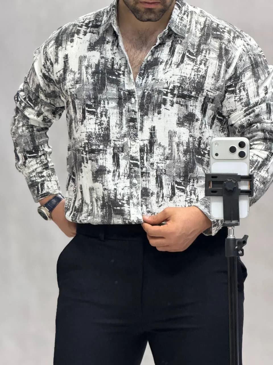 پیراهن کلاسیک لینن کنف در 4 رنگ-00311 — تصویر ۴