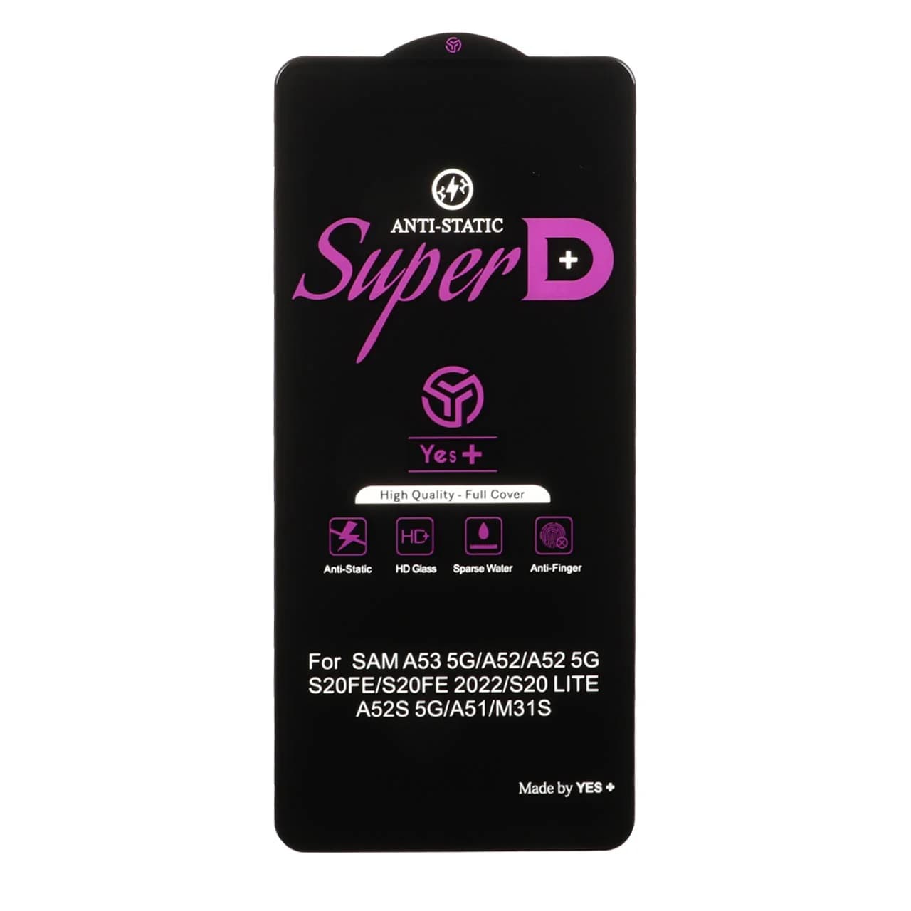 محافظ صفحه نمایش شیشه ای Super D Anti Static Yes Plus مدل Samsung Galaxy A51 / A52 / A53 / M31s / S20 fe