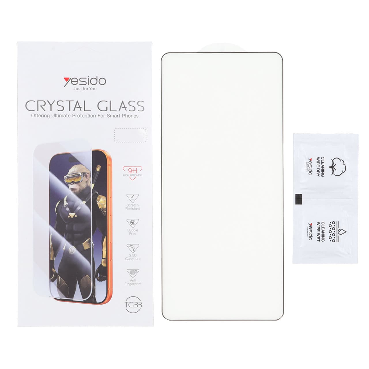 محافظ صفحه نمایش شیشه ای اورجینال Crystal Glass Yesido TG33 مدل Samsung Galaxy S26 Ultra (پک دار) — تصویر ۳