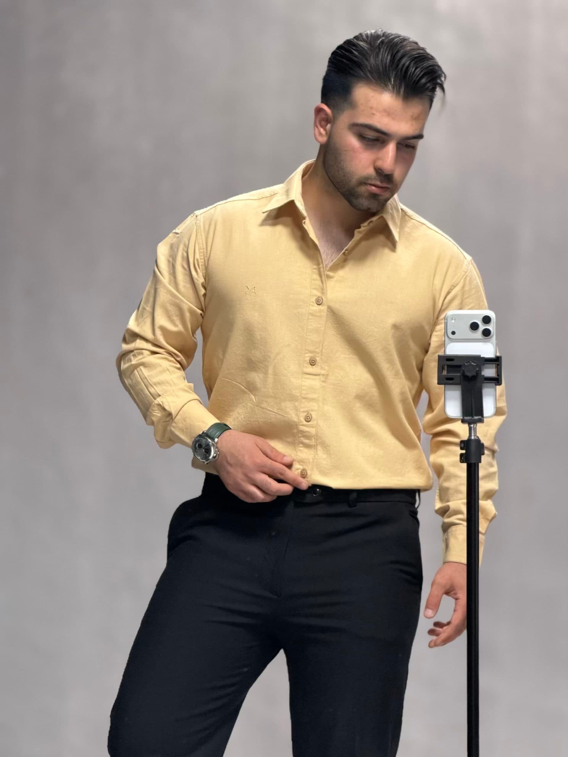 پیراهن کنفی کلاسیک در 4 رنگ-00284 — تصویر ۸