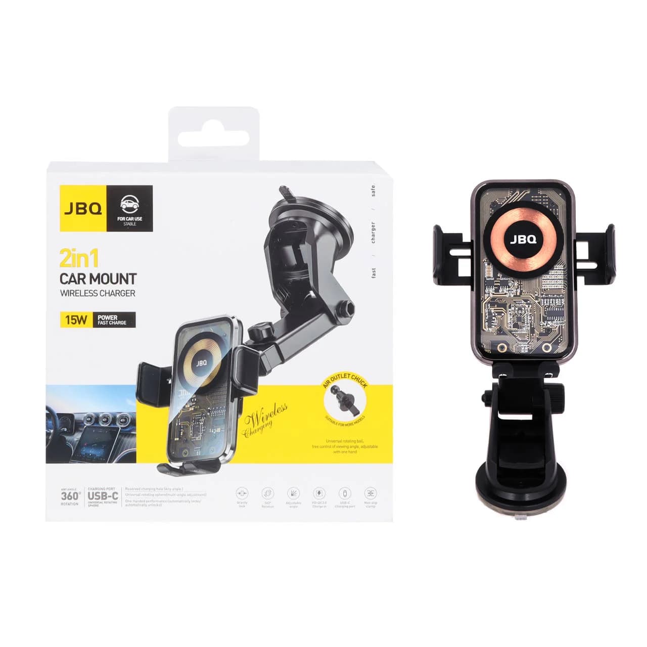هولدر و شارژر وایرلس JBQ مدل HLC-511 – مشکی