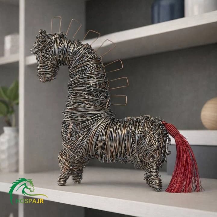 مجسمه اسب پارسه سیمی دست ساز — تصویر ۲