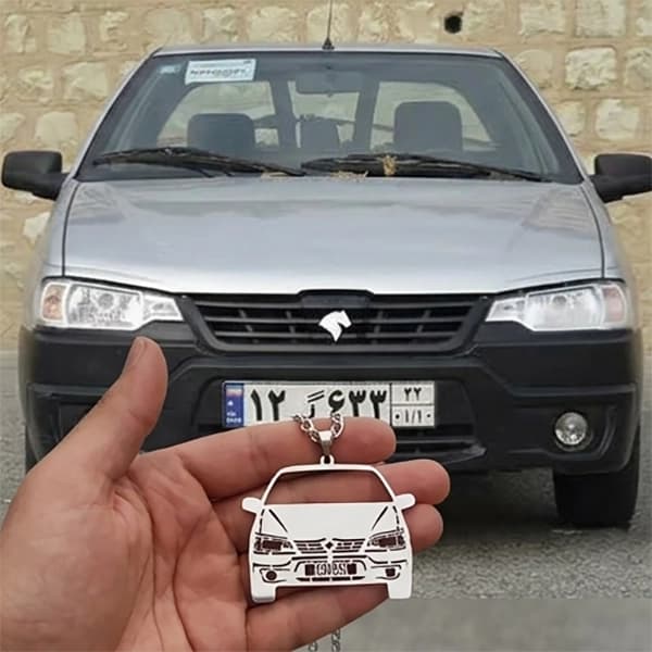 آویز خودرو طرح آریسان | پلاک و زنجیر استیل خاص و ماندگار — تصویر ۳
