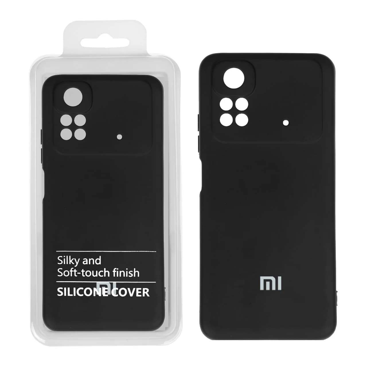 قاب نیو سیلیکون محافظ لنزدار RFF مدل Xiaomi Poco M4 Pro مشکی (پک دار) — تصویر ۲