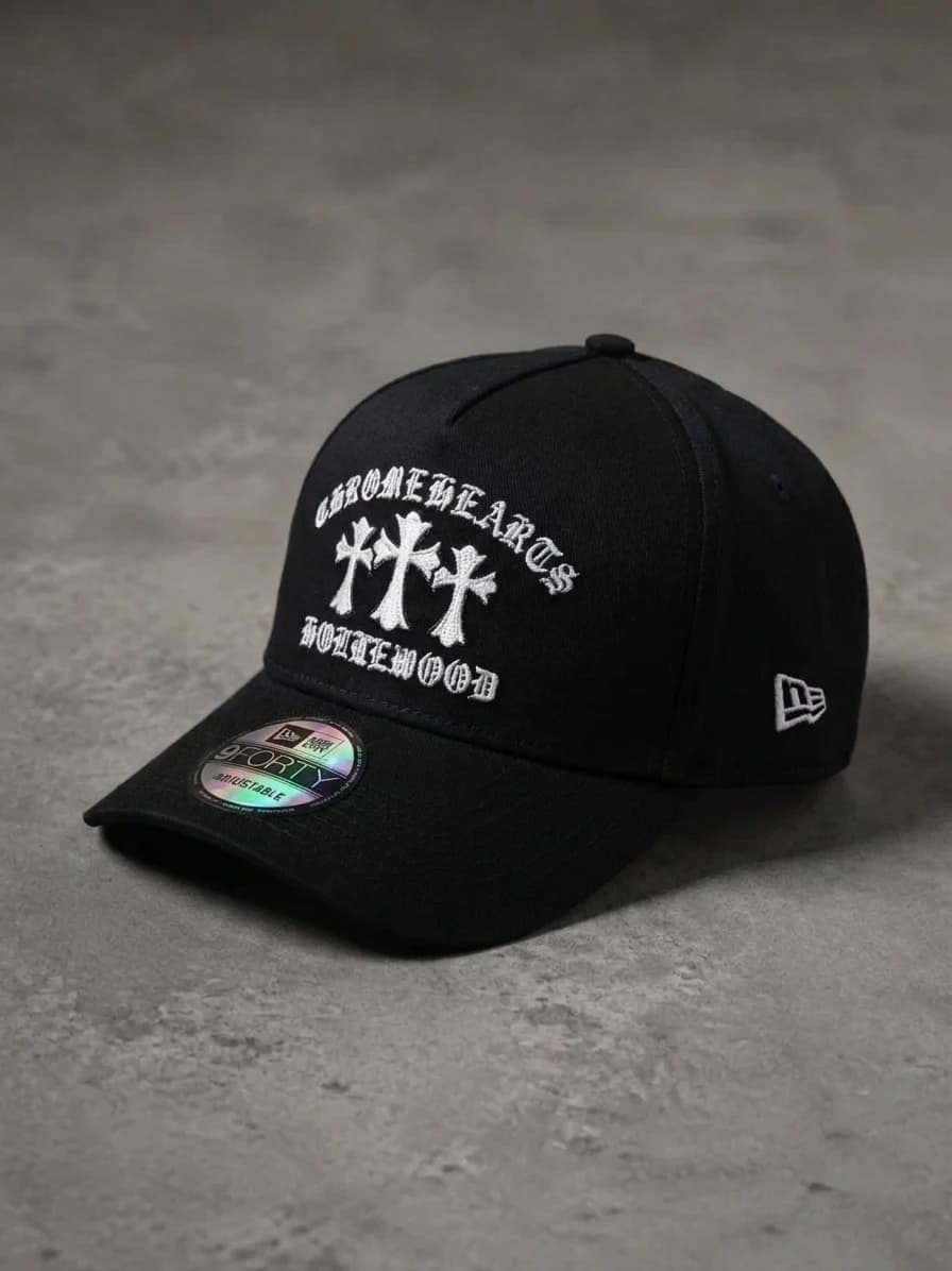 کلاه گپ بیسبالی کروم هارتز (chrome hearts) مشکی — تصویر ۳