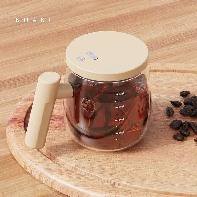 ماگ همزن‌دار طرح چوب وارداتی اورجینال | ماگ هوشمند باتری خور مخصوص قهوه — تصویر ۴
