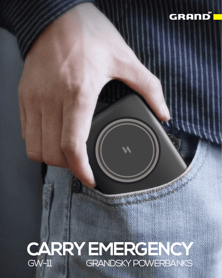 پاوربانک مگ سیف 10000mAh گرند مدل GW-11 — تصویر ۶