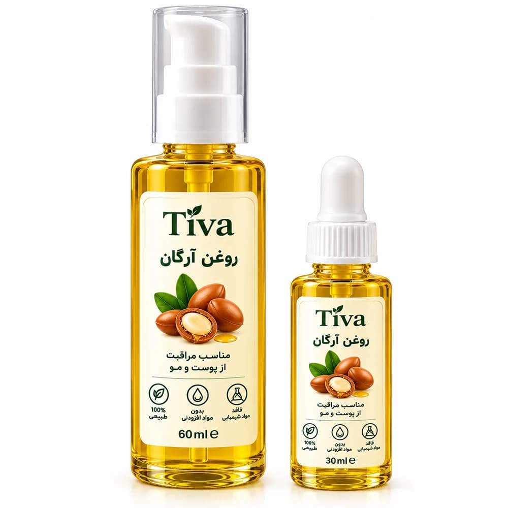 روغن آرگان تیوا Tiva برای مراقبت از پوست و مو | 30 و 60 میلیلیتر — تصویر ۵