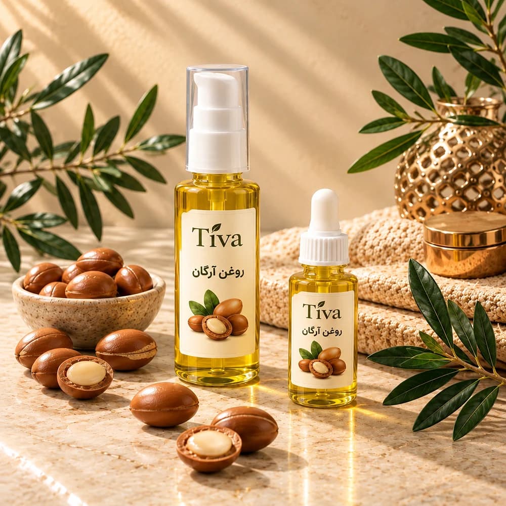 روغن آرگان تیوا Tiva برای مراقبت از پوست و مو | 30 و 60 میلیلیتر — تصویر ۴